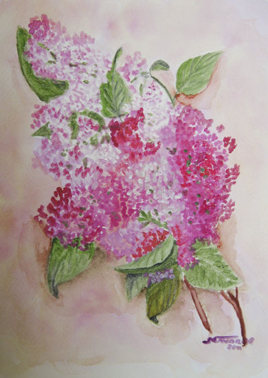 Sin título Watercolour Paper Floral Painting