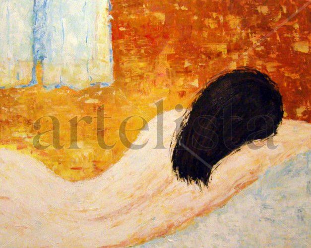 Mujer tumbada de espaldas Acrylic Canvas Nude Paintings