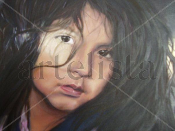 Retrato de niña Oil Canvas Portrait