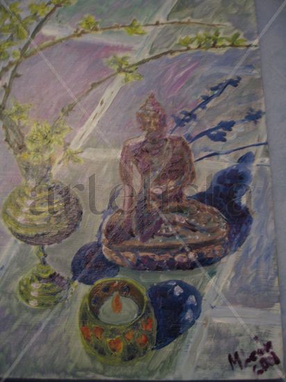 Buda en violeta Oil Canvas Landscaping