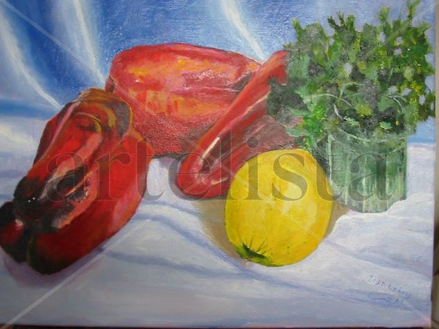 Pimientos Oil Canvas Still Life Paintings