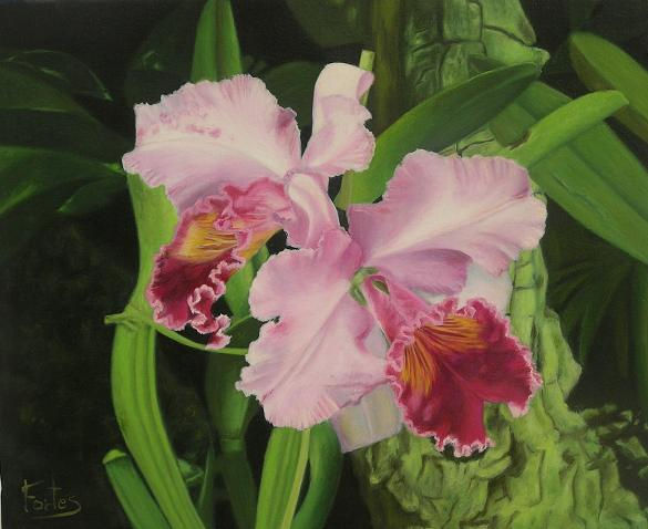 Orquídea Oil Canvas Floral Painting