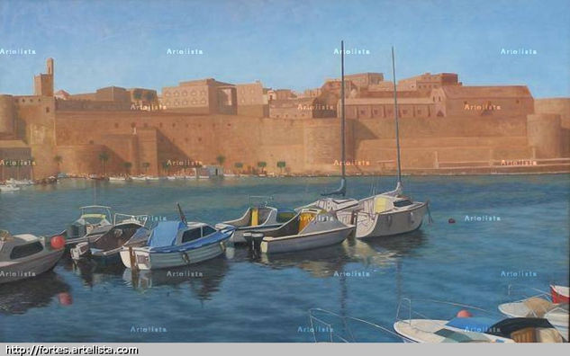 Siempre...Melilla Oil Canvas Marine Painting