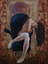 Sentada en el sillon