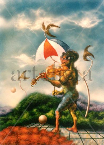 El violinista Oil Canvas Landscaping