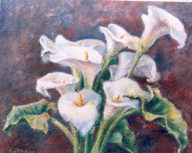 RAMO DE CALAS Oil Canvas Floral Painting