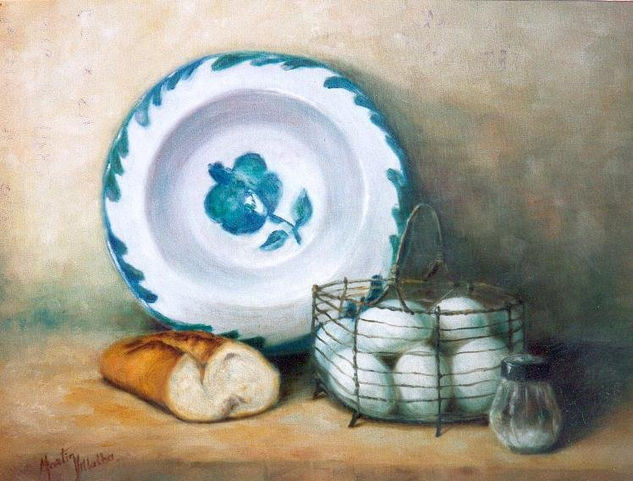 BODEGON CON HUEVERA Oil Canvas Still Life Paintings