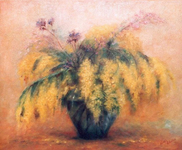 MIMOSAS Óleo Lienzo Floral