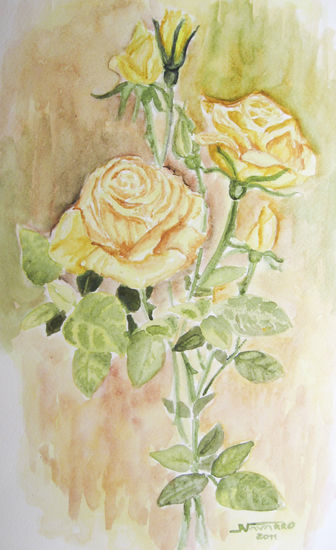 "Rosas" Watercolour Paper Floral Painting