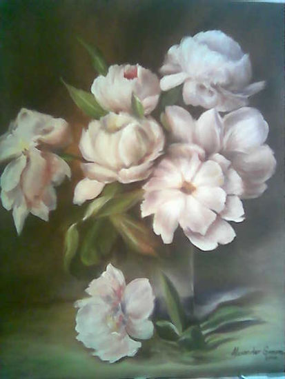 Dalias Óleo Lienzo Floral