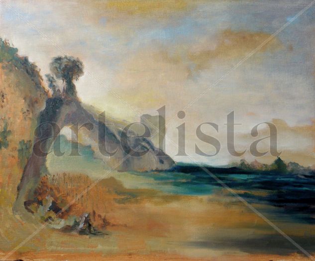 "Puente como Turner" Óleo Tabla Paisaje