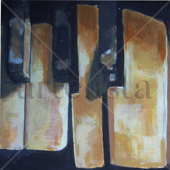 PIANISTA FURIOSO I Mixed media Panel Still Life Paintings