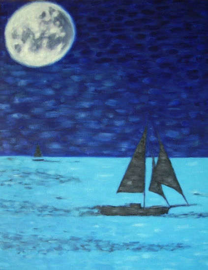 noche en el mar Oil Canvas Landscaping