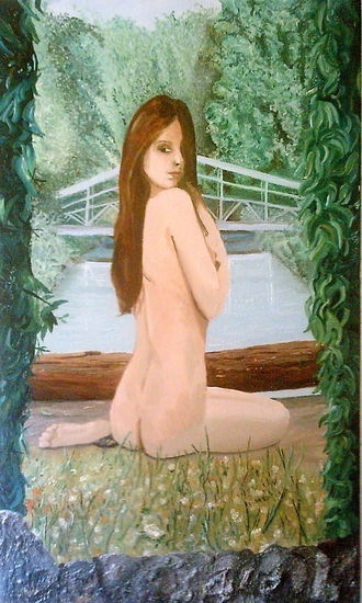 Luz cenital Mixed media Canvas Nude Paintings