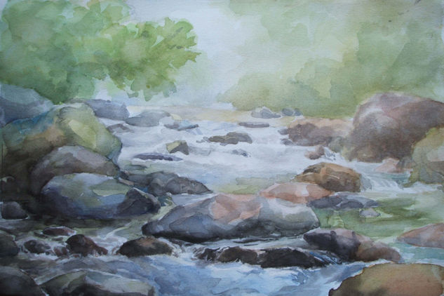 Río Alba (Asturias) España Watercolour Paper Landscaping