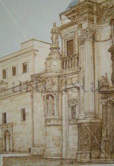 Vista del lateral izquierdo de la Catedral de Murcia Mixed Media