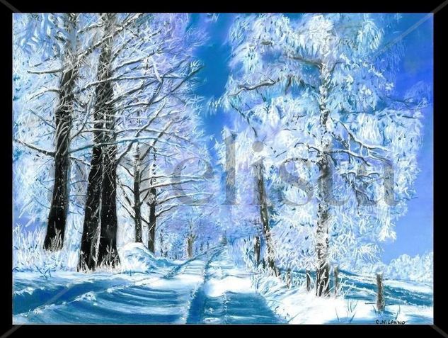 Invierno Pastel Papel Paisaje