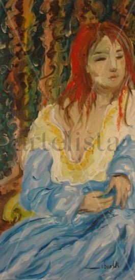 Mulher dos cabelos vermelhos Oil Textile Figure Painting