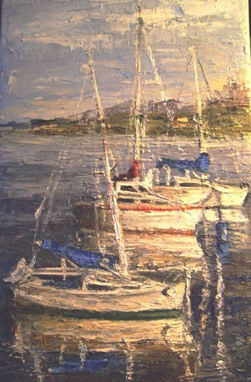 Barcos en la bahia Oil Canvas Landscaping