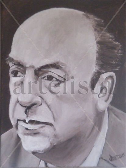 NERUDA Óleo Lienzo Retrato