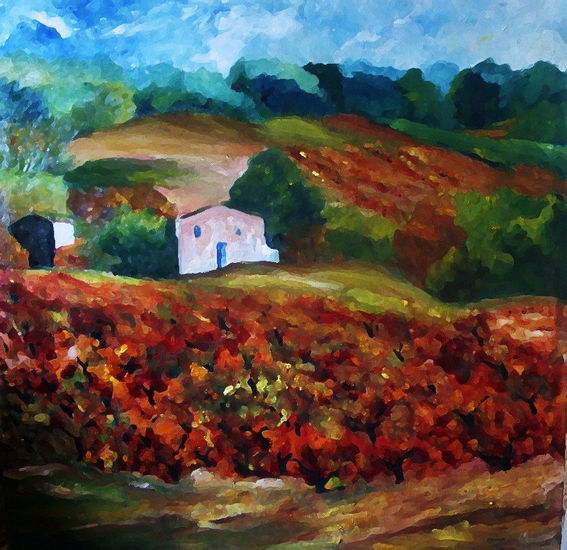 VINYES A LA TARDOR Oil Canvas Landscaping