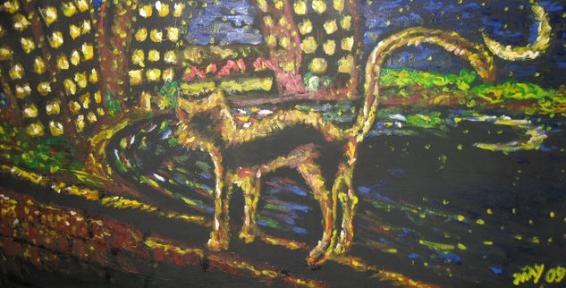 Gato de vacaciones Oil Canvas Figure Painting