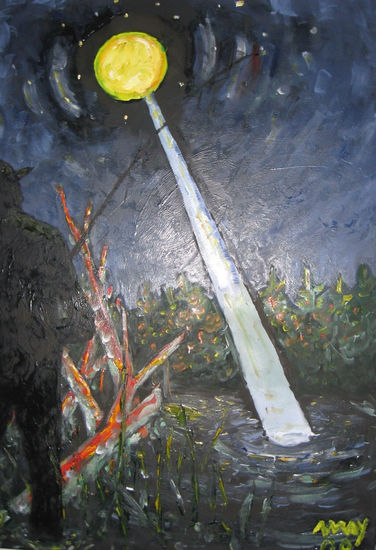 Pesca nocturna Oil Canvas Landscaping