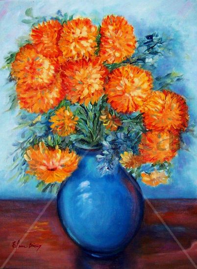 Capricho en Flor Oil Canvas Floral Painting