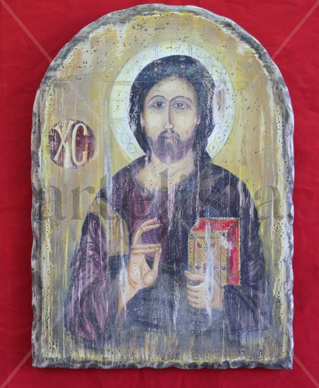 Nº4076. ICONO CRIS PANTOCRATOR Oil Canvas Landscaping