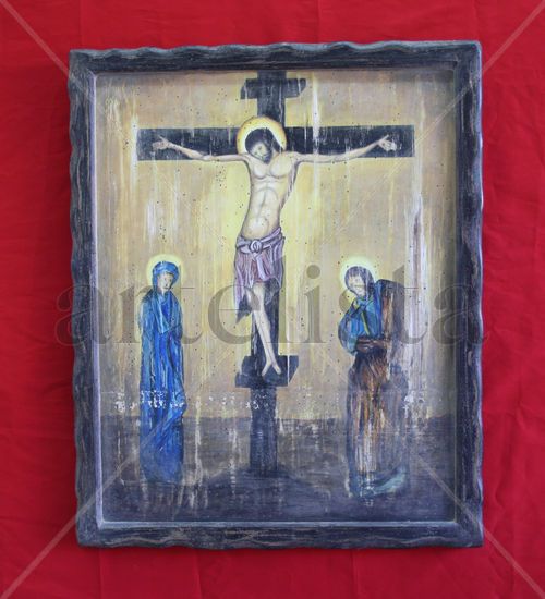 Nº 4077. ICONO  THE CRUCIFIXION Oil Canvas Landscaping