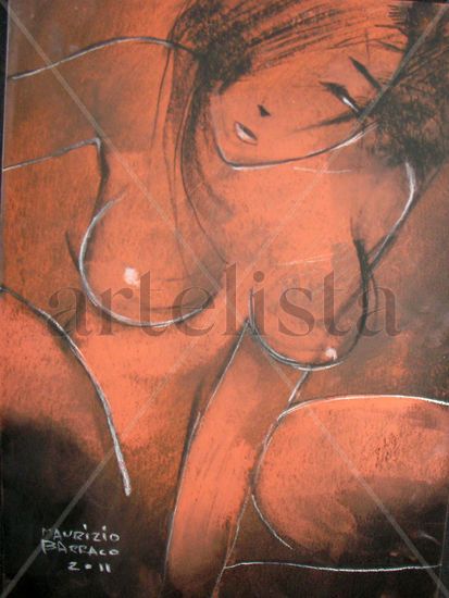 madre natura Pastel Paper Nude Paintings