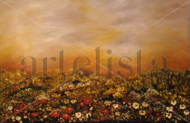 SIN TITULO Oil Canvas Floral Painting