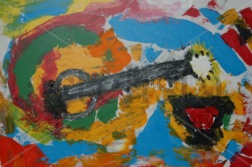 Guitarra mia Oil Canvas Others