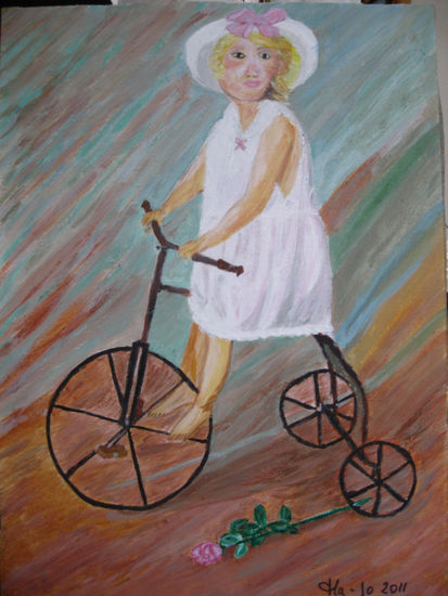 La nenita y su triciclo Acrylic Others Portrait