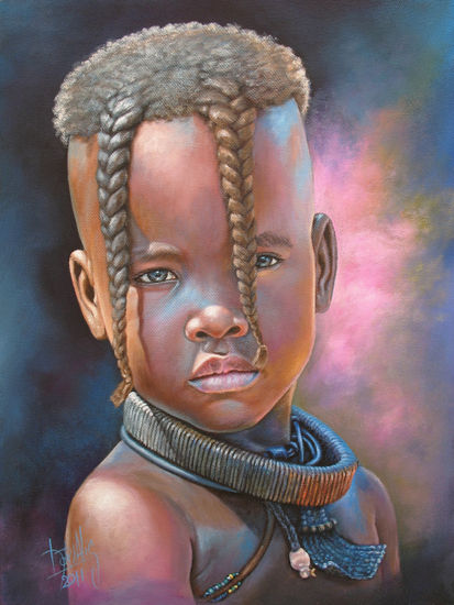 Niña de África 27 Acrylic Canvas Portrait