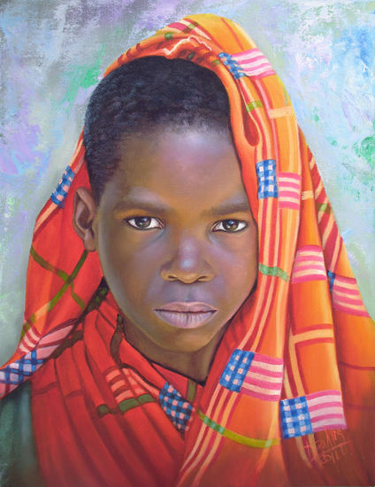 Niño de raza negra 35 Oil Canvas Portrait