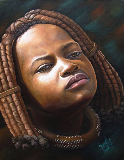 Niña de raza negra 39 Óleo Lienzo Retrato