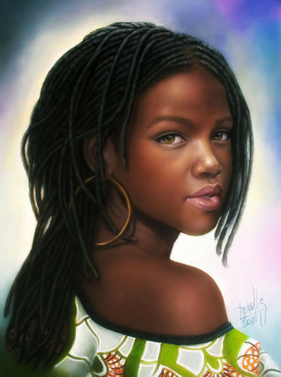 Niña de raza negra 41 Oil Canvas Portrait