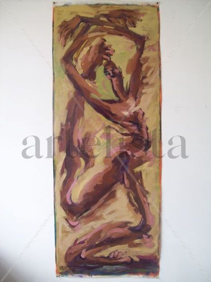 somatografía VI, de la serie DANZA Oil Textile Figure Painting