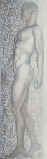 Figura sobre Damasco Óleo Lienzo Desnudos