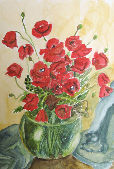 "Amapolas" Watercolour Paper Floral Painting