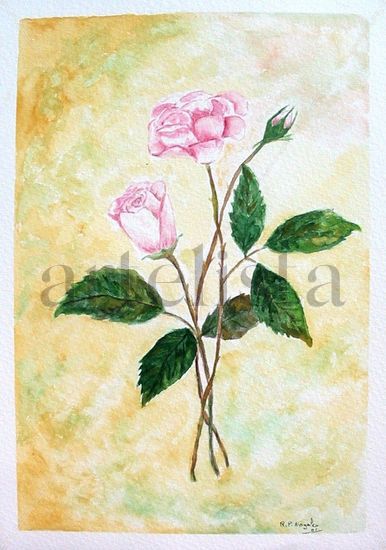 ROSA Watercolour Card Floral Painting