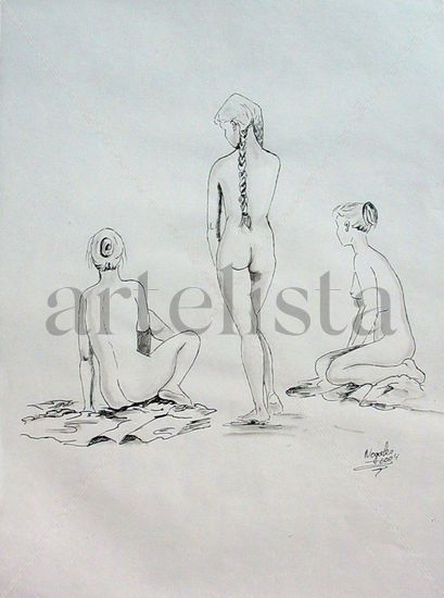 DESNUDO Tinta Papel Figura