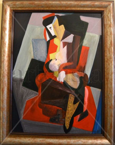 Maternidad Acrylic Panel Figure Painting