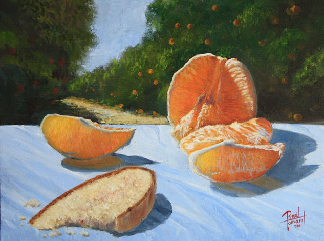 Merienda entre naranjos Oil Canvas Still Life Paintings