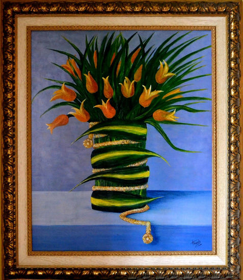 Atado de tulipanes Acrylic Panel Floral Painting