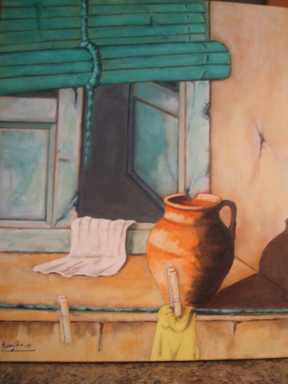 Ventana vieja Oil Canvas Still Life Paintings