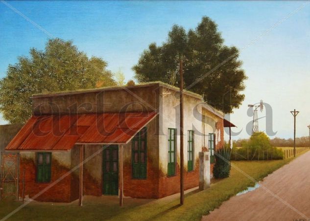 "CASONA 3" Óleo Lienzo Paisaje