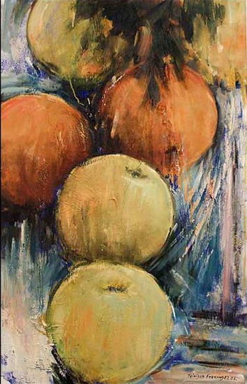 Manzanas y naranjas Acrylic Canvas Still Life Paintings