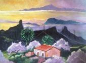 Paisaje canario. Oil Canvas Landscaping